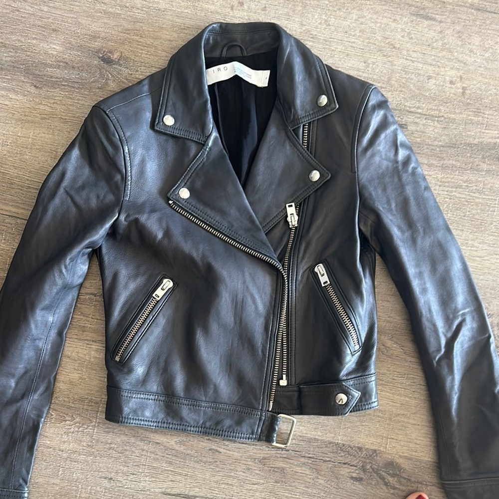 IRO Very Dark BLUE Leather Jacket